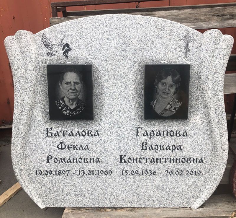 Памятник №053 из светло-серого гранита — фото 2